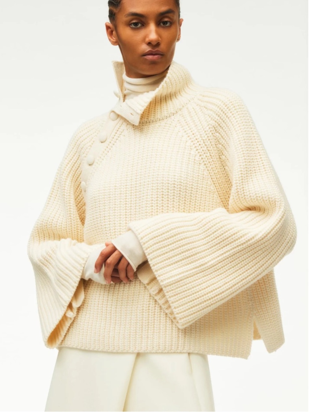 Zara Collection FW22 Cream Ribbed Turtleneck Sweater